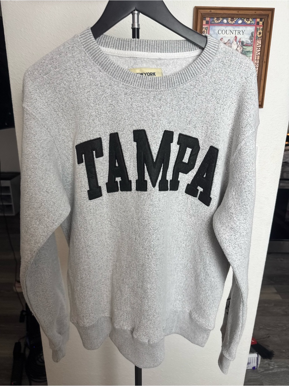 Tampa Crewneck Sweater - Light Gray New York Popular Size Small